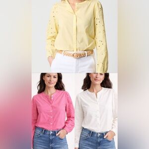 BNWT JCrew BUNDLE- Eyelet Sleeve Button Front Tops